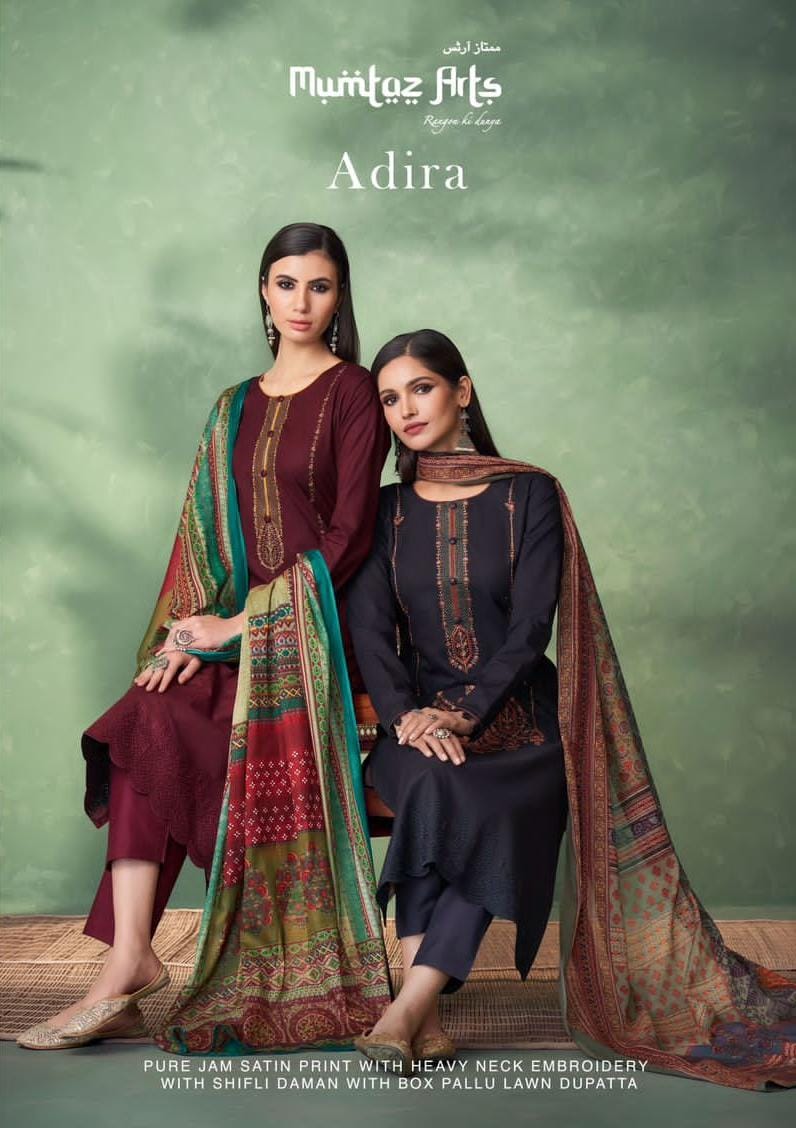 mumtaz art adira jam satin ecxlusive print salwar suit catalog