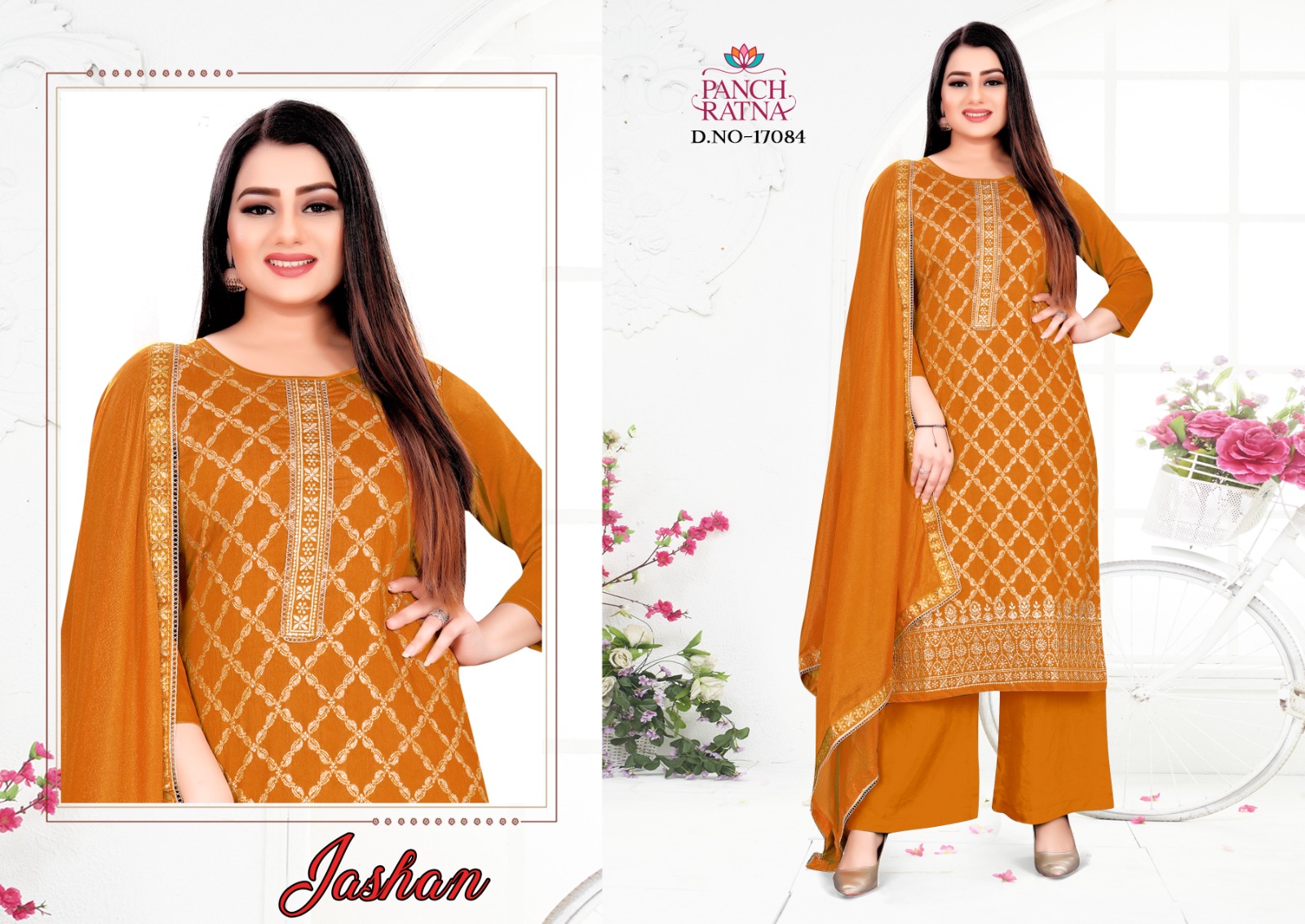 panch ratna jashan muslin catchy look salwar suit catalog