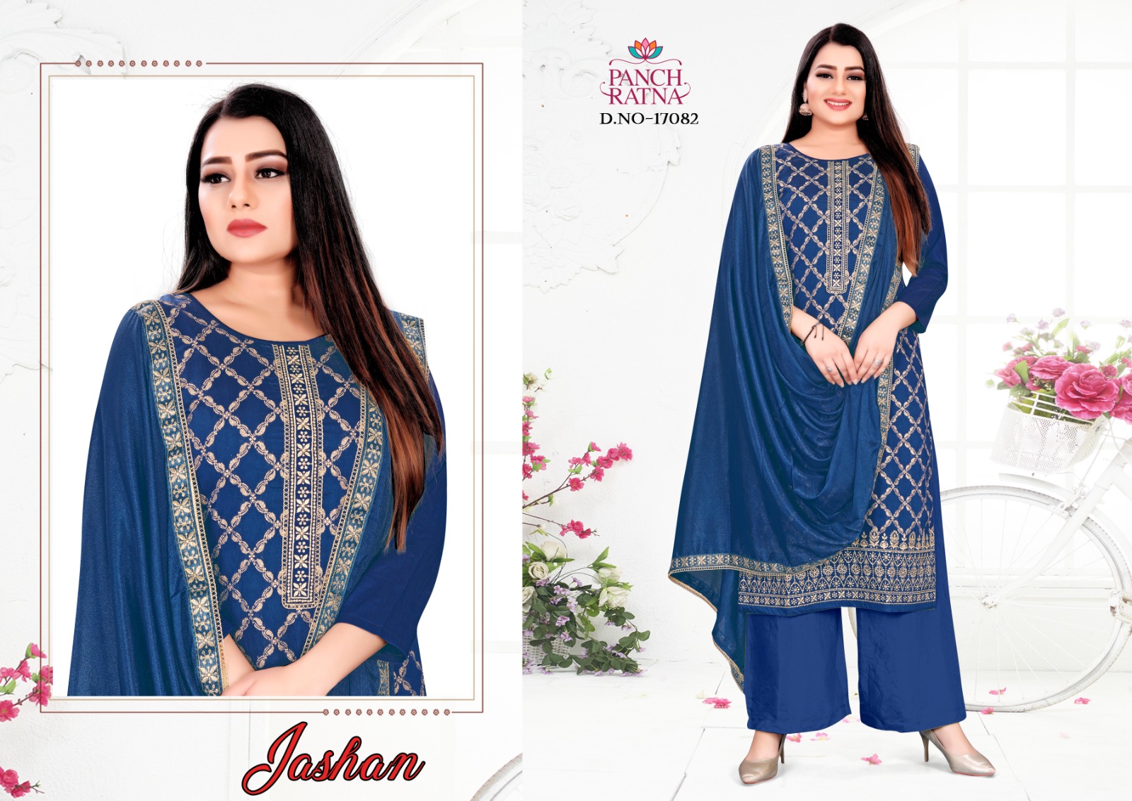 panch ratna jashan muslin catchy look salwar suit catalog