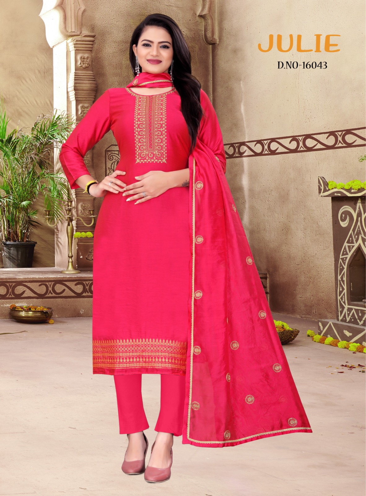 panch ratna julie muslin catchy look salwar suit catalog