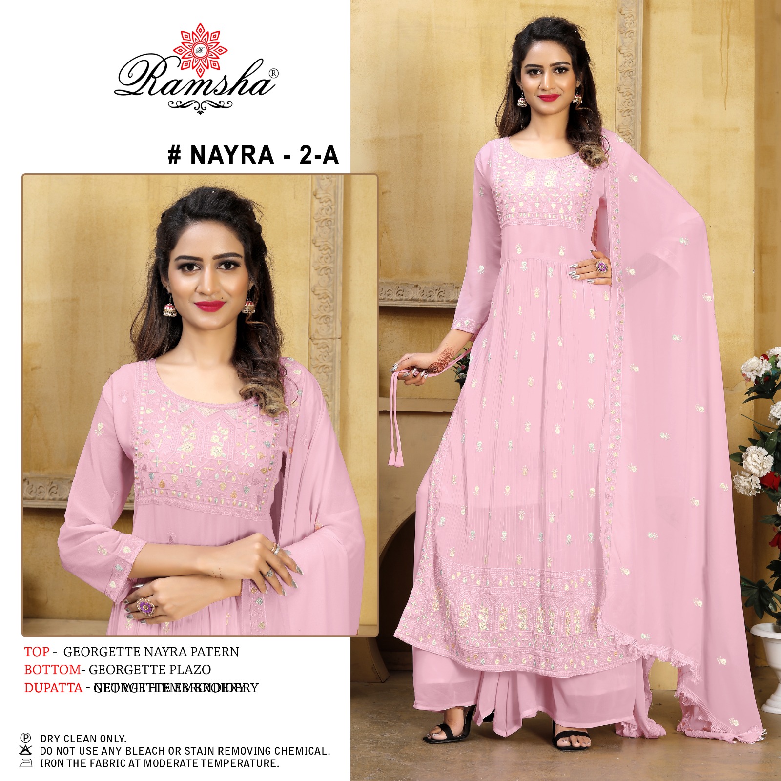 ramsha nayra 2 georgette decent  look salwar suit catalog