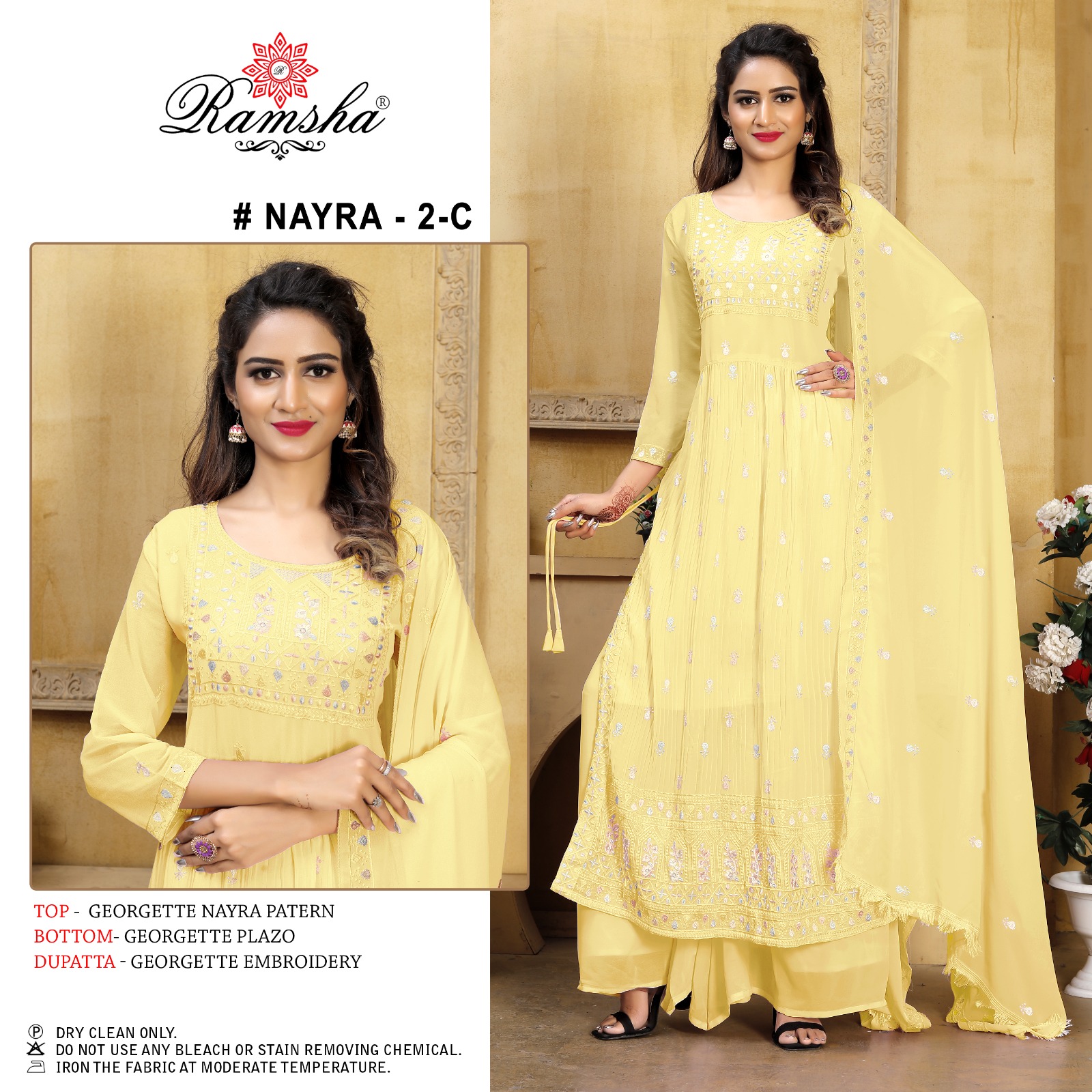 ramsha nayra 2 georgette decent  look salwar suit catalog