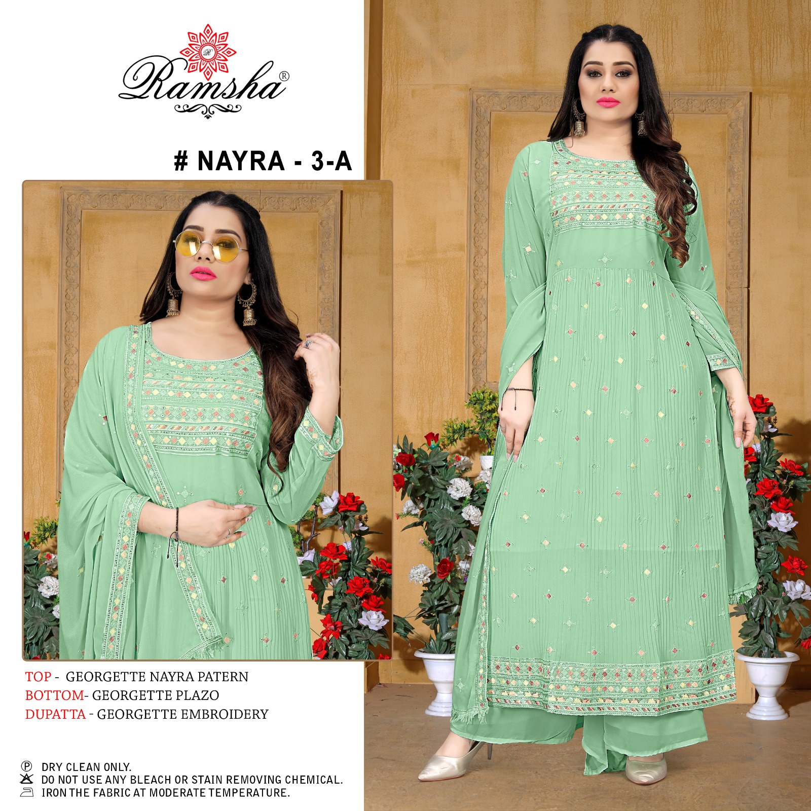 ramsha nayra 3 georgette innovative look salwar suit catalog