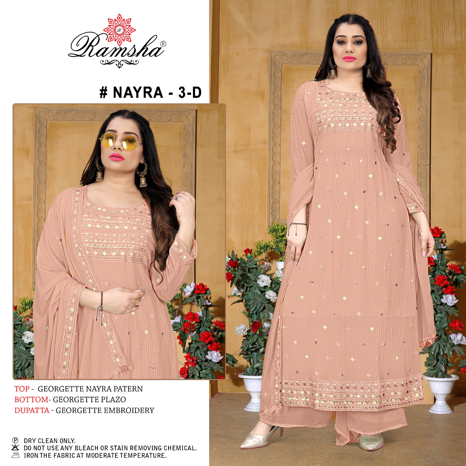 ramsha nayra 3 georgette innovative look salwar suit catalog