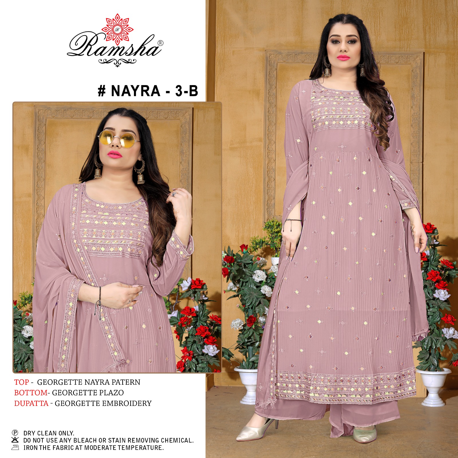 ramsha nayra 3 georgette innovative look salwar suit catalog