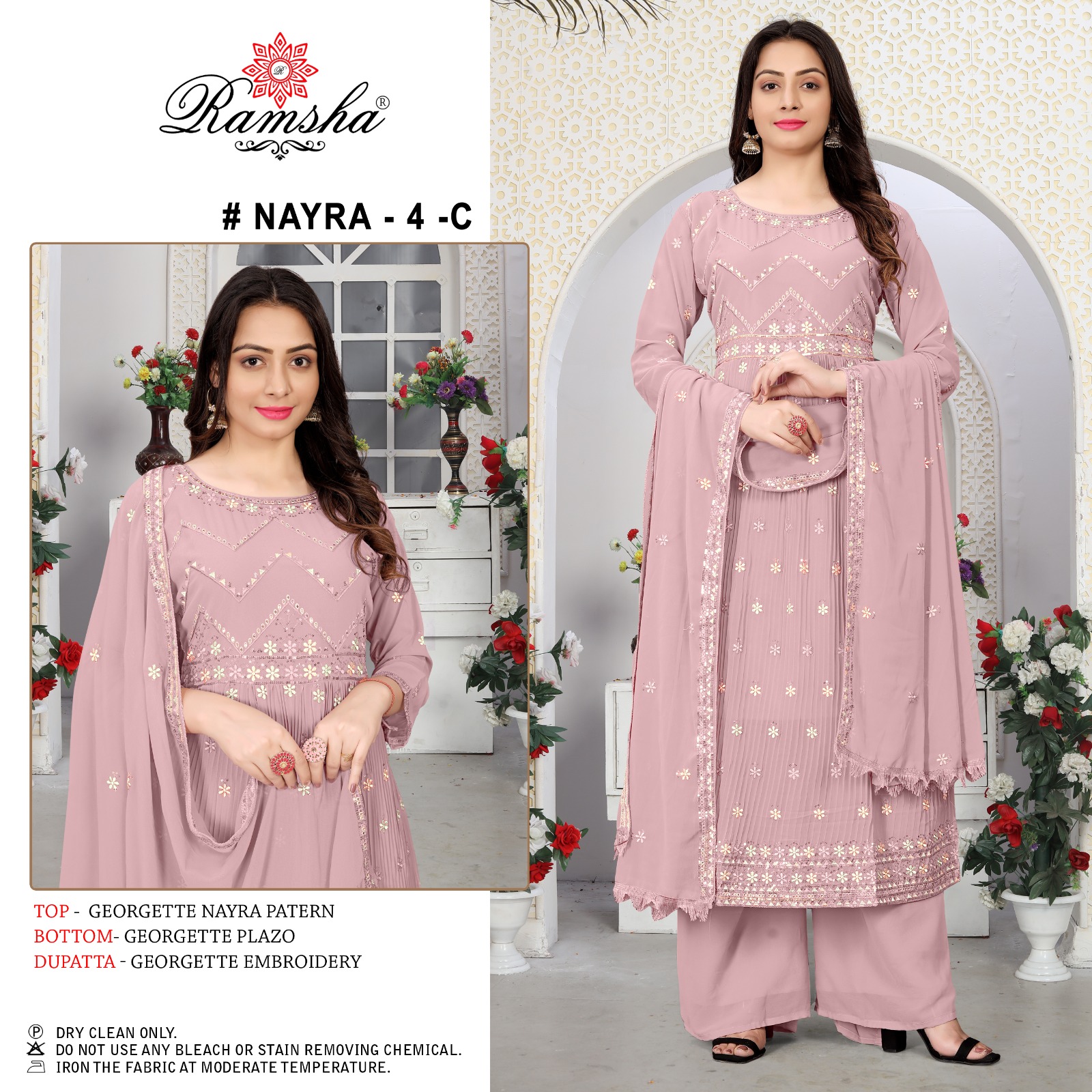 ramsha nayra 4 georgette catchy look salwar suit catalog