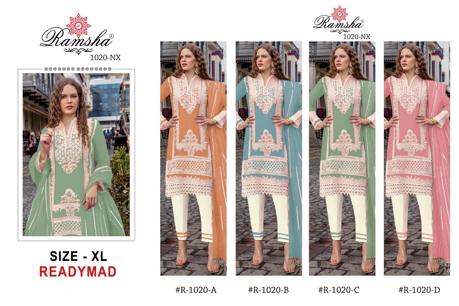 ramsha ramsha r 1010 georgette catchy look salwar suit catalog