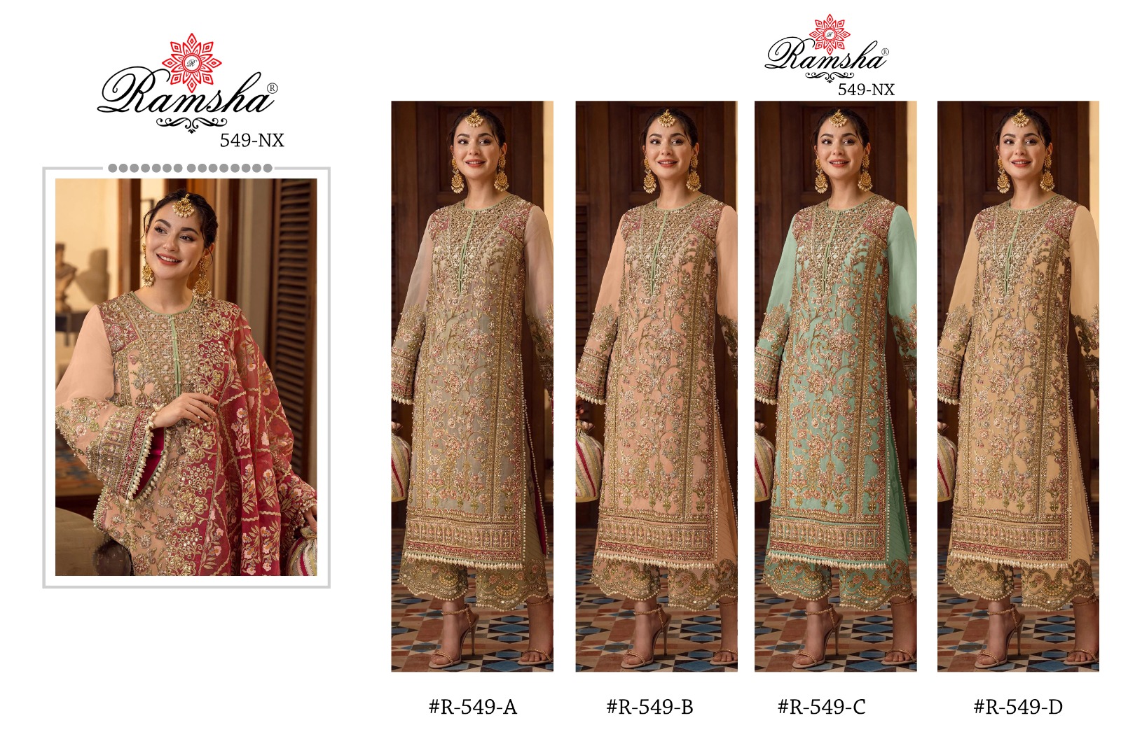 Ramsha ramsha r 549 nx georget new and modern style salwar suit catalog