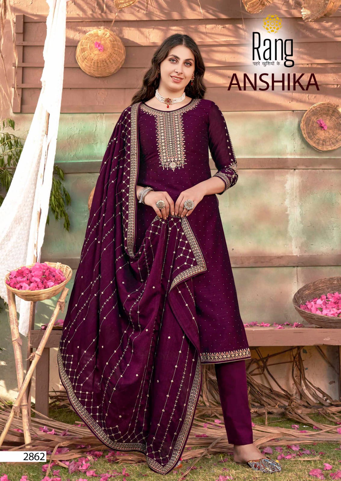 rang anshika silk elegant salwar suit catalog