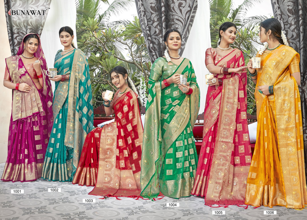 sangam print anamika organza regal look saree catalog