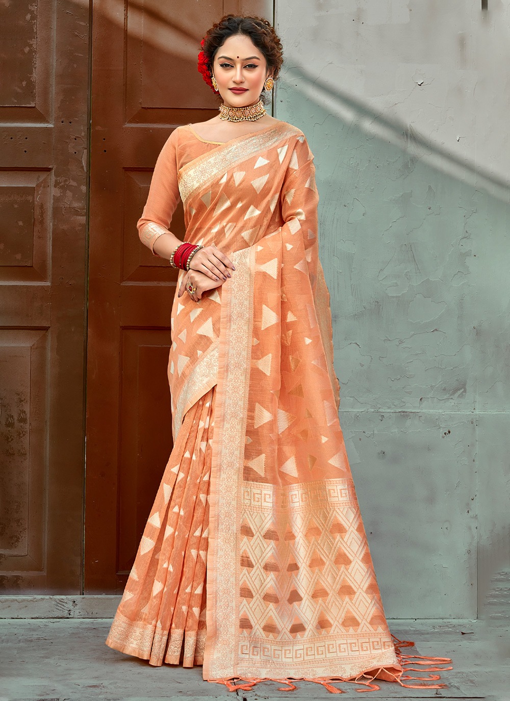 sangam print ardhangini cotton regal look saree catalog