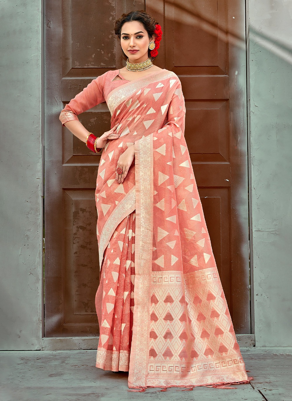 sangam print ardhangini cotton regal look saree catalog