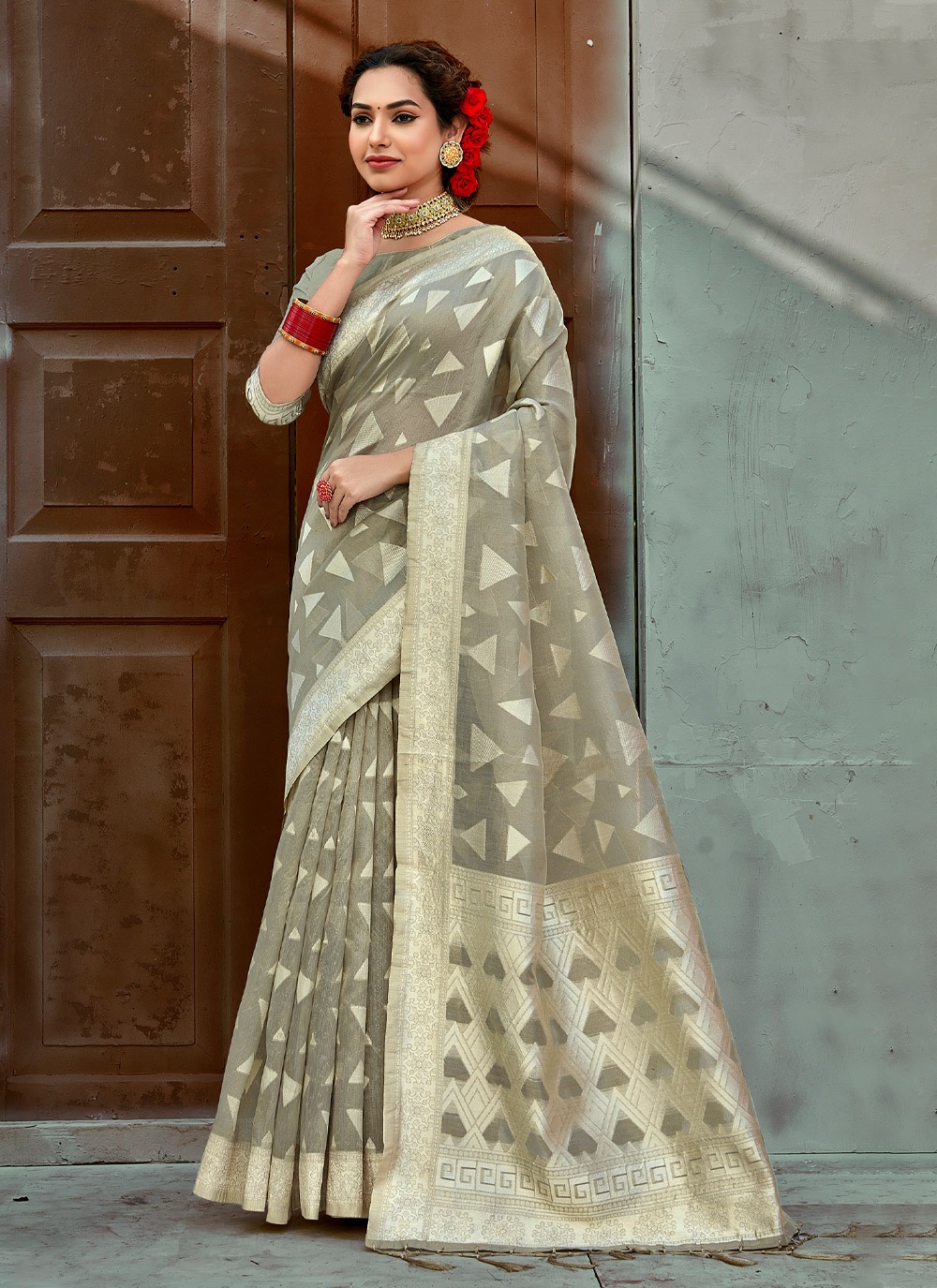 sangam print ardhangini cotton regal look saree catalog