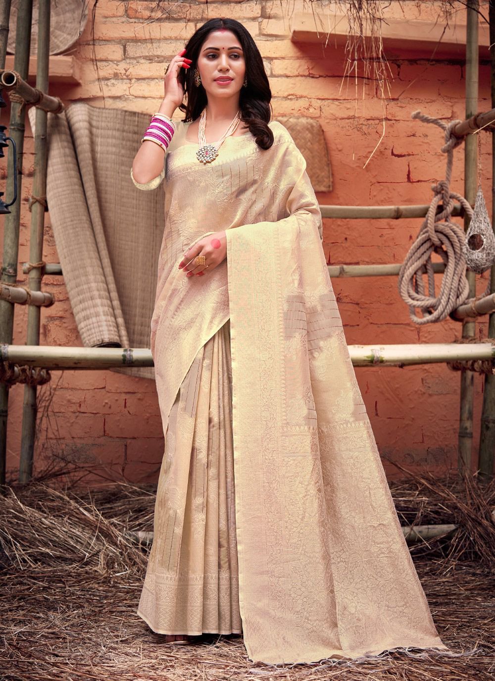 sangam print harshini cottonorganza decent look saree catalog