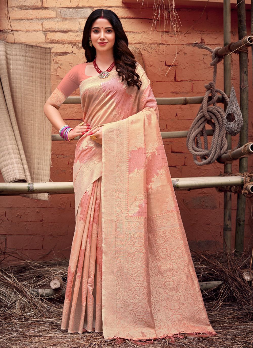 sangam print harshini cottonorganza decent look saree catalog