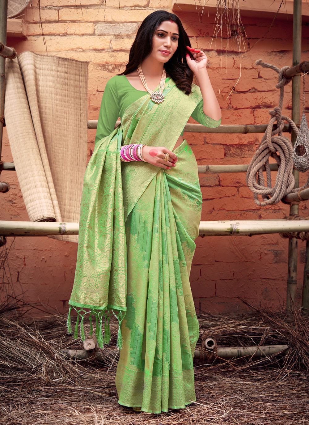 sangam print harshini cottonorganza decent look saree catalog