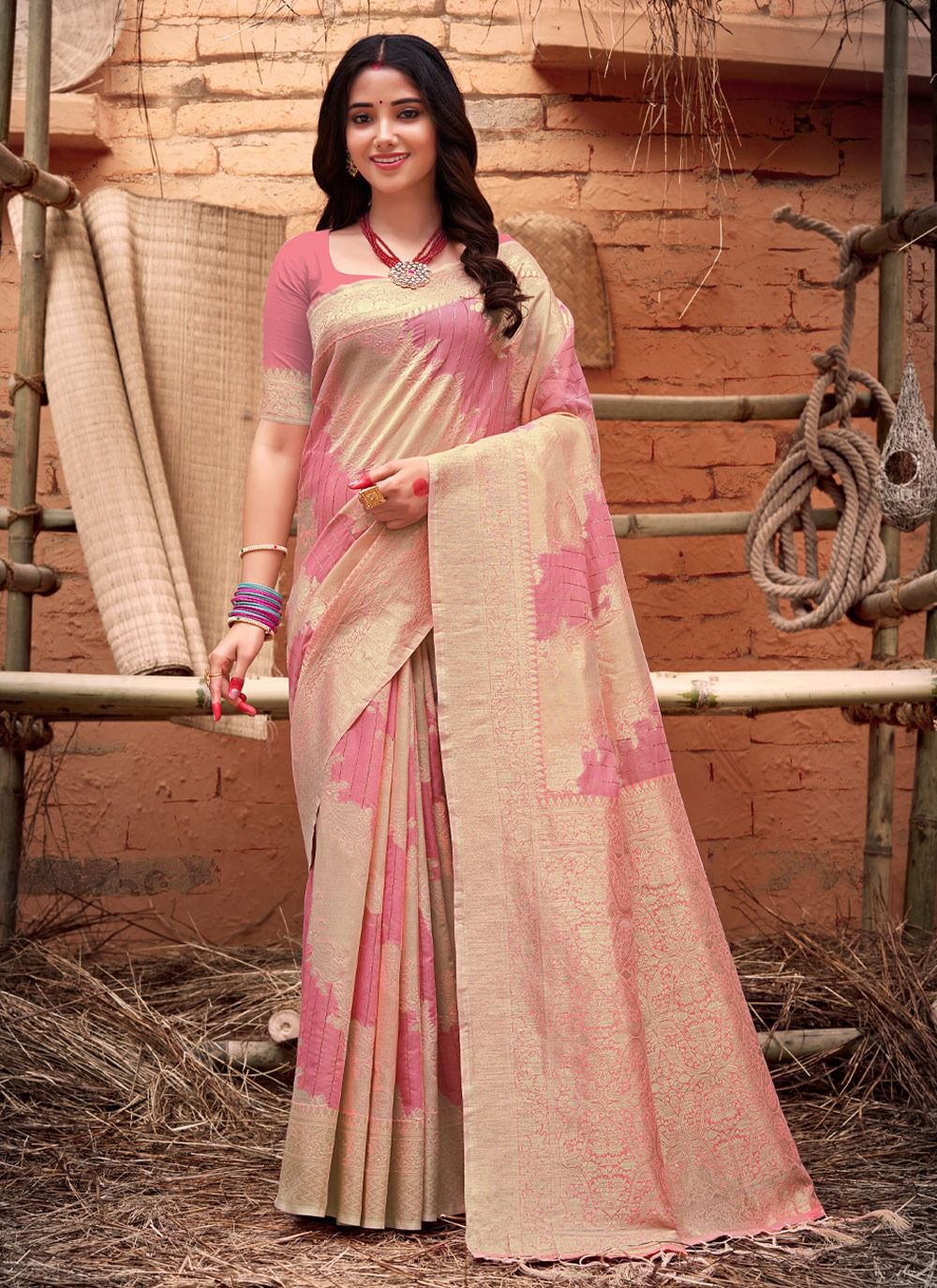 sangam print harshini cottonorganza decent look saree catalog