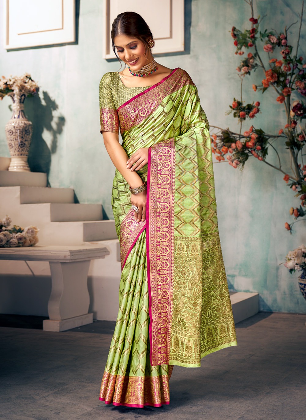 sangam print kaveri silk silk regal look saree catalog