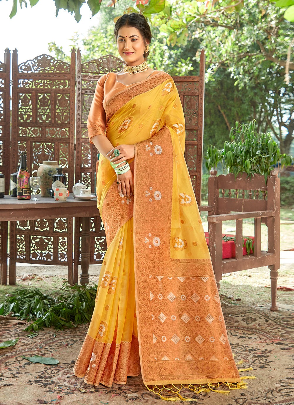 sangam print mahotsav organza catchy look saree catalog