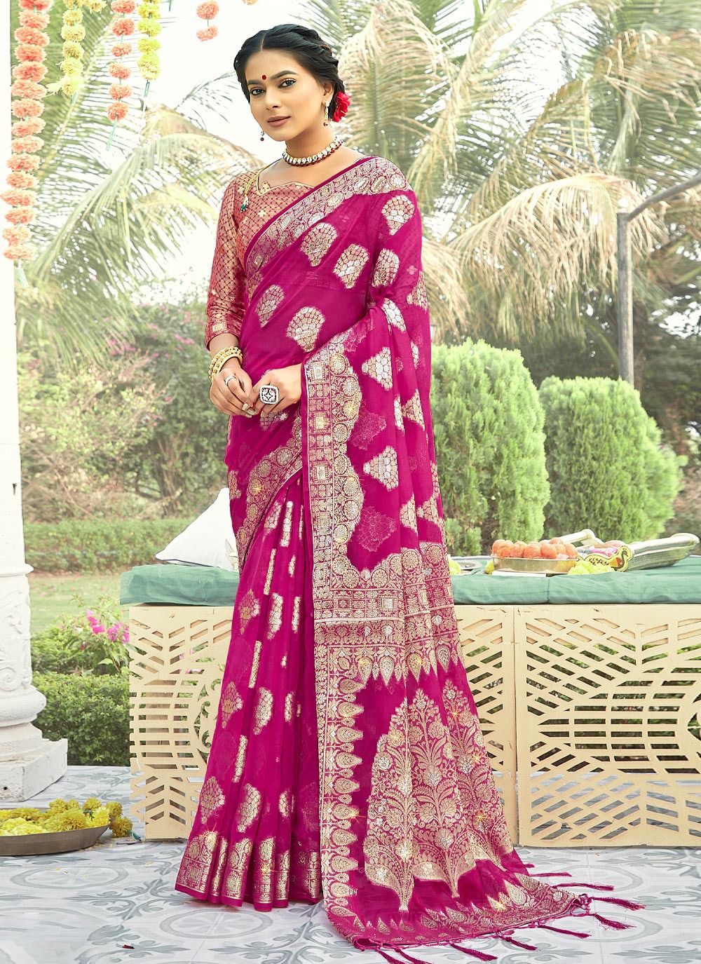 sangam print manbhawan organza regal look saree catalog