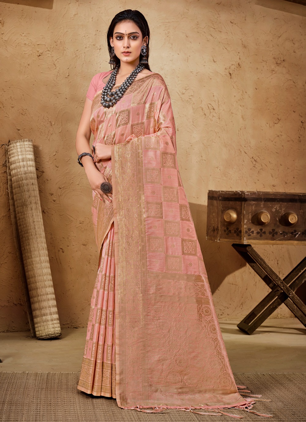 sangam print manjuba silk silk elegant saree catalog