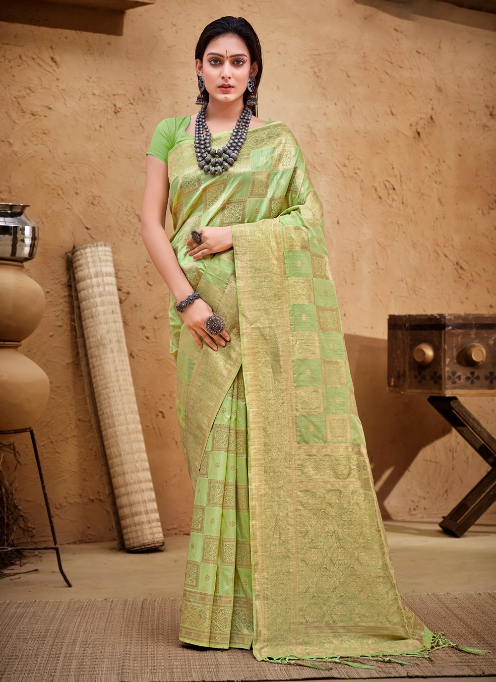 sangam print manjuba silk silk elegant saree catalog