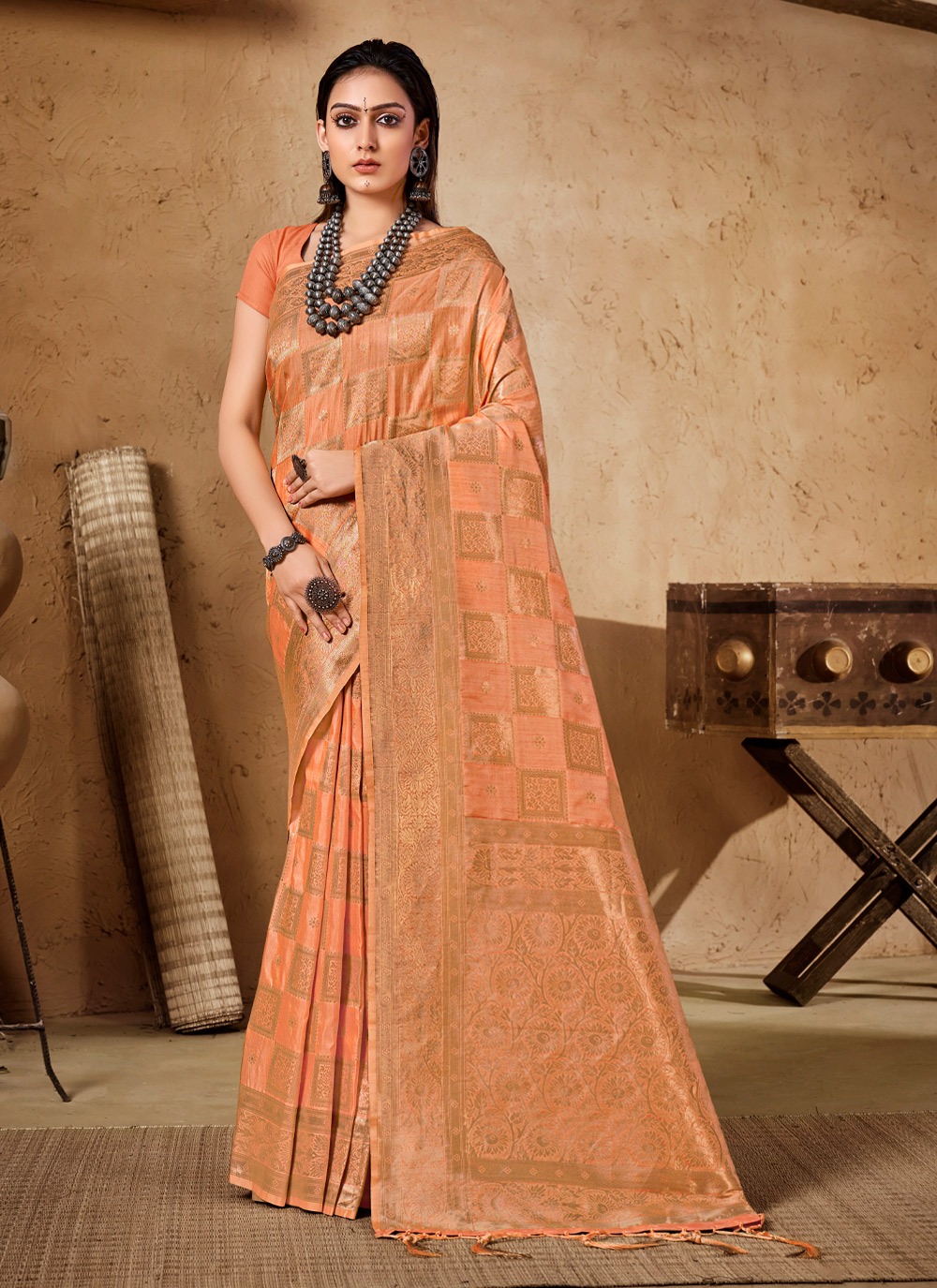 sangam print manjuba silk silk elegant saree catalog