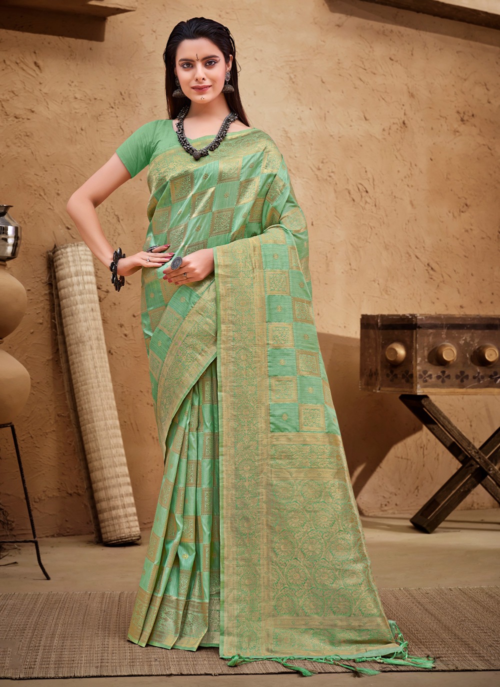 sangam print manjuba silk silk elegant saree catalog