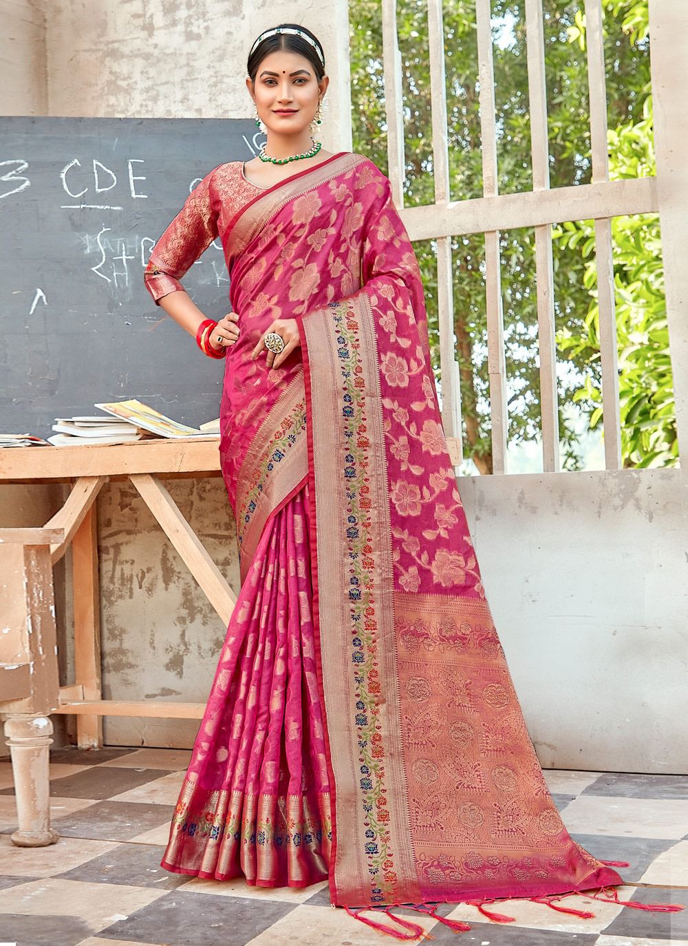 sangam print rashmik organza regal look saree catalog