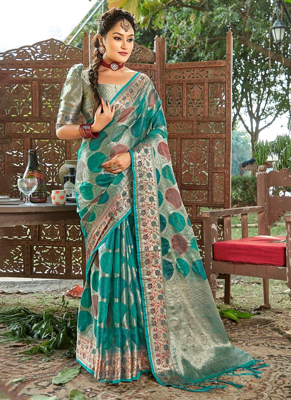 sangam print sheesha organza graceful look saree catalog