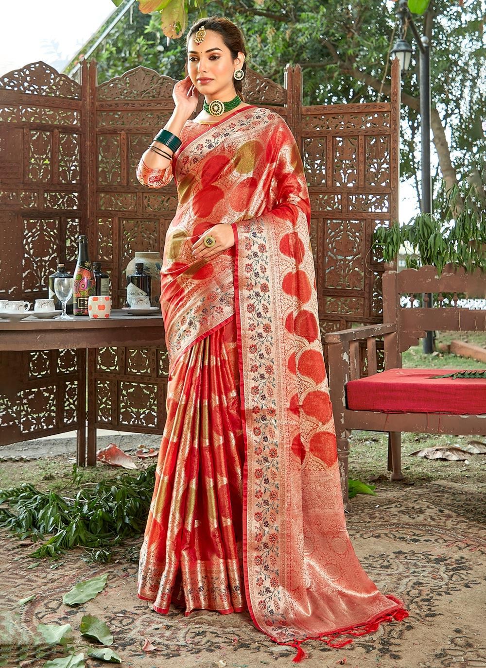 sangam print sheesha organza graceful look saree catalog