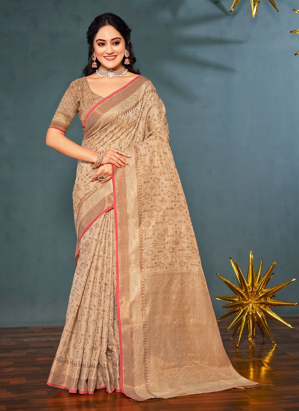 sangam print unique silk Banarasi Silk elegant look saree catalog