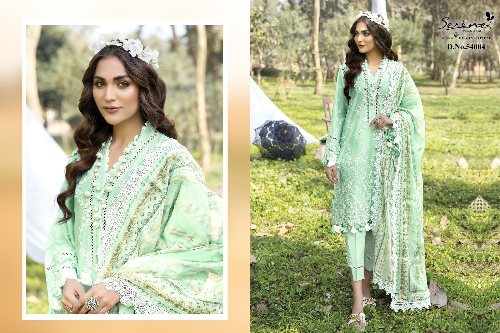 serine Megha Exports adan libas luchsia lawn cotton elegant look salwar suit cotton dupatta catalog