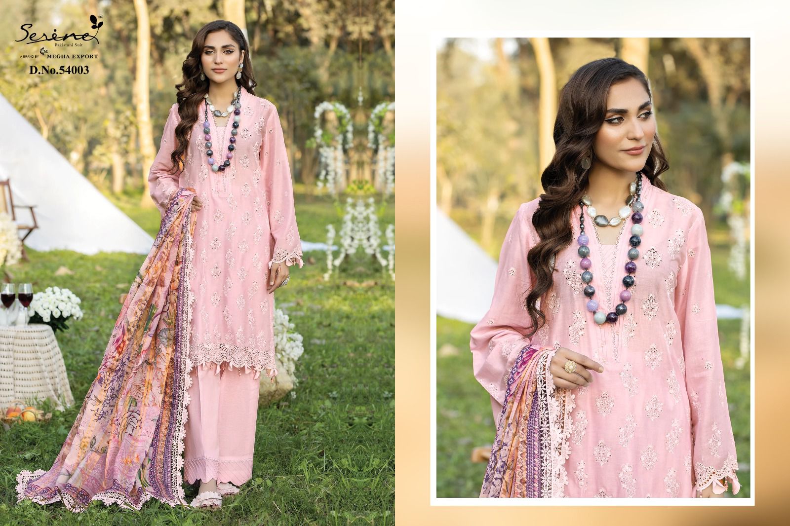 serine Megha Exports adan libas luchsia lawn cotton heavy look salwar suit catalog