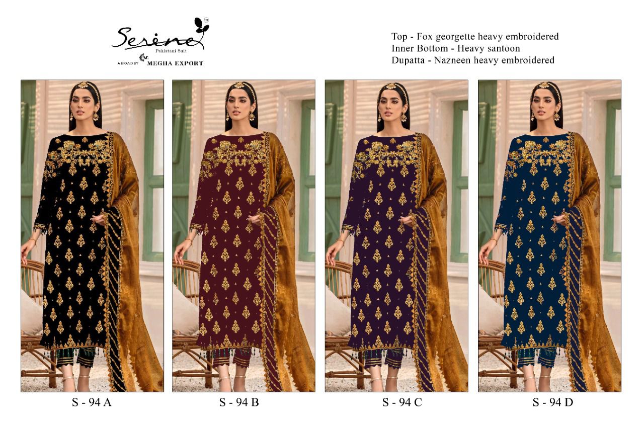 serine Megha Exports serine s 94 georgette Elegant look salwar suit Catalog