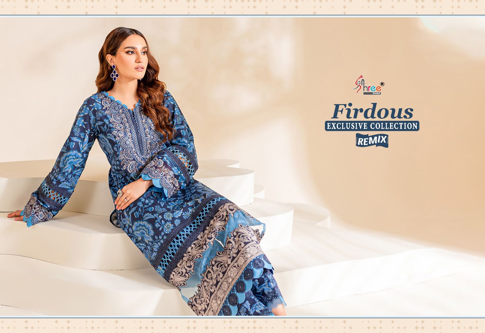 shree fabs firdous exclusive collection remix cotton decent look salwar suit with chiffon dupatta catalog