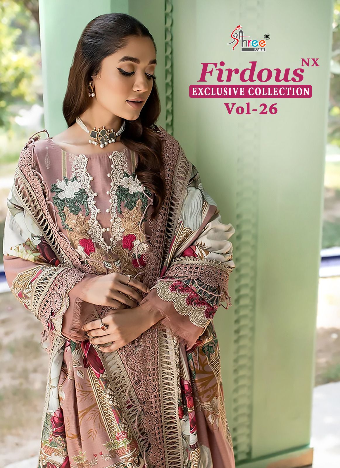 shree fabs firdous exclusive collection vol 26 cotton decent look salwar suit with chiffon dupatta catalog