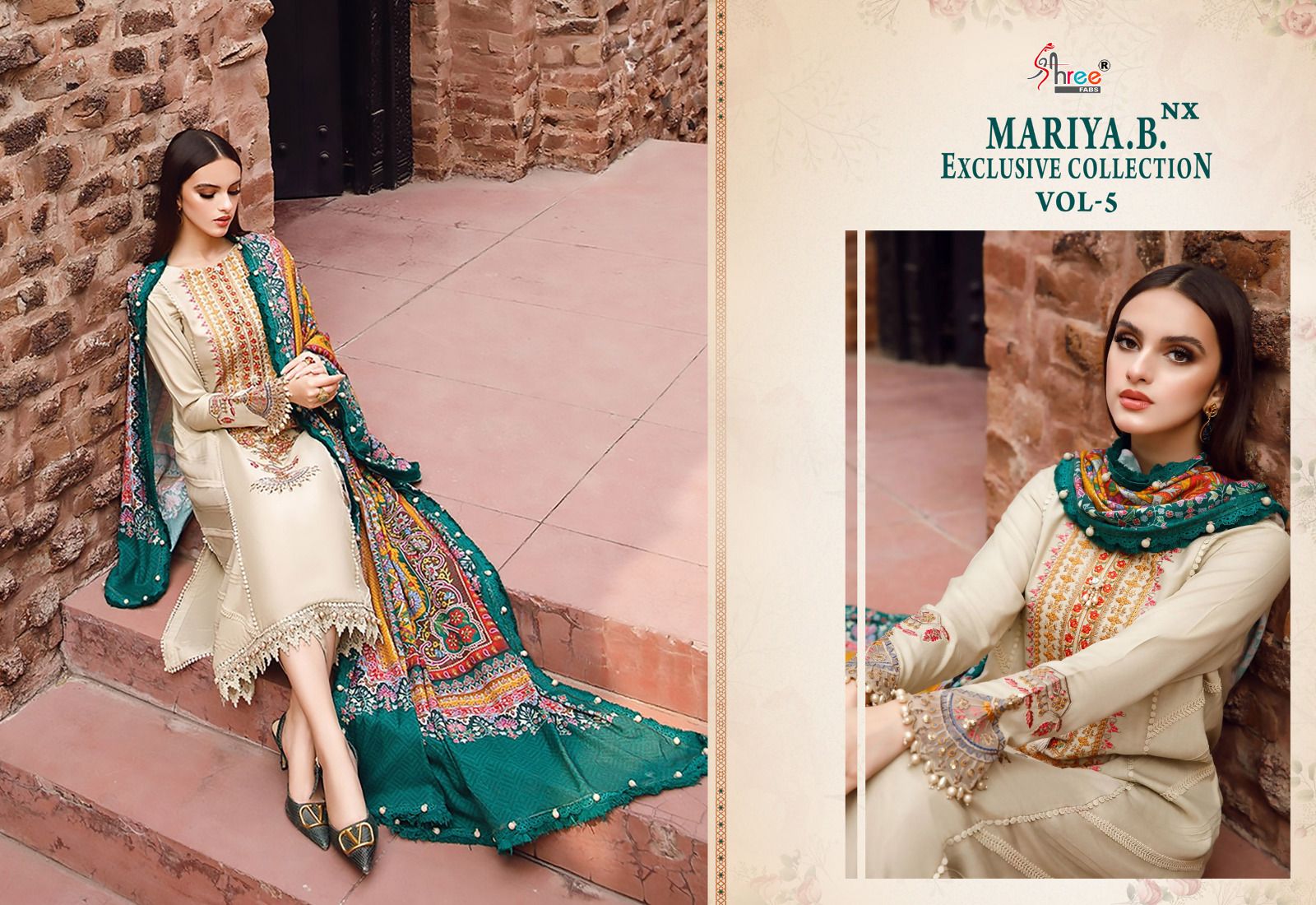 shree fabs firdous exclusive collection vol 5 cotton innovative look salwar suit with chiffon dupatta catalog