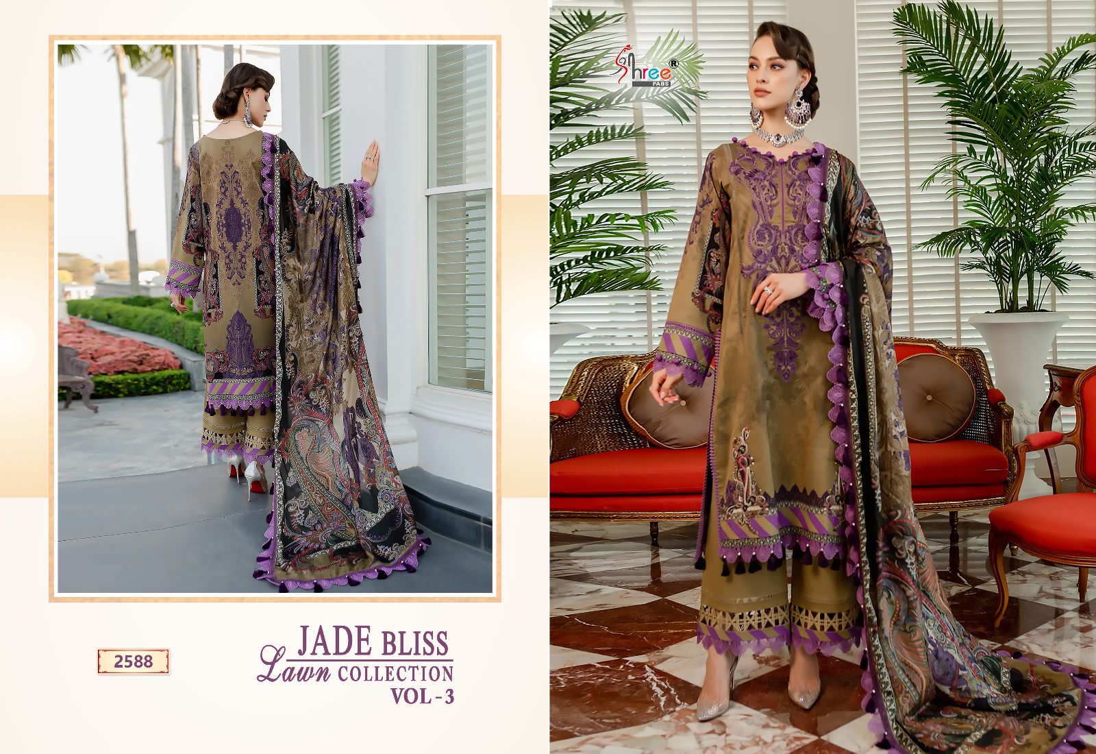 shree fabs jade Bliss lawn collection vol 3 cotton innovative look salwar suit with chiffon dupatta catalog