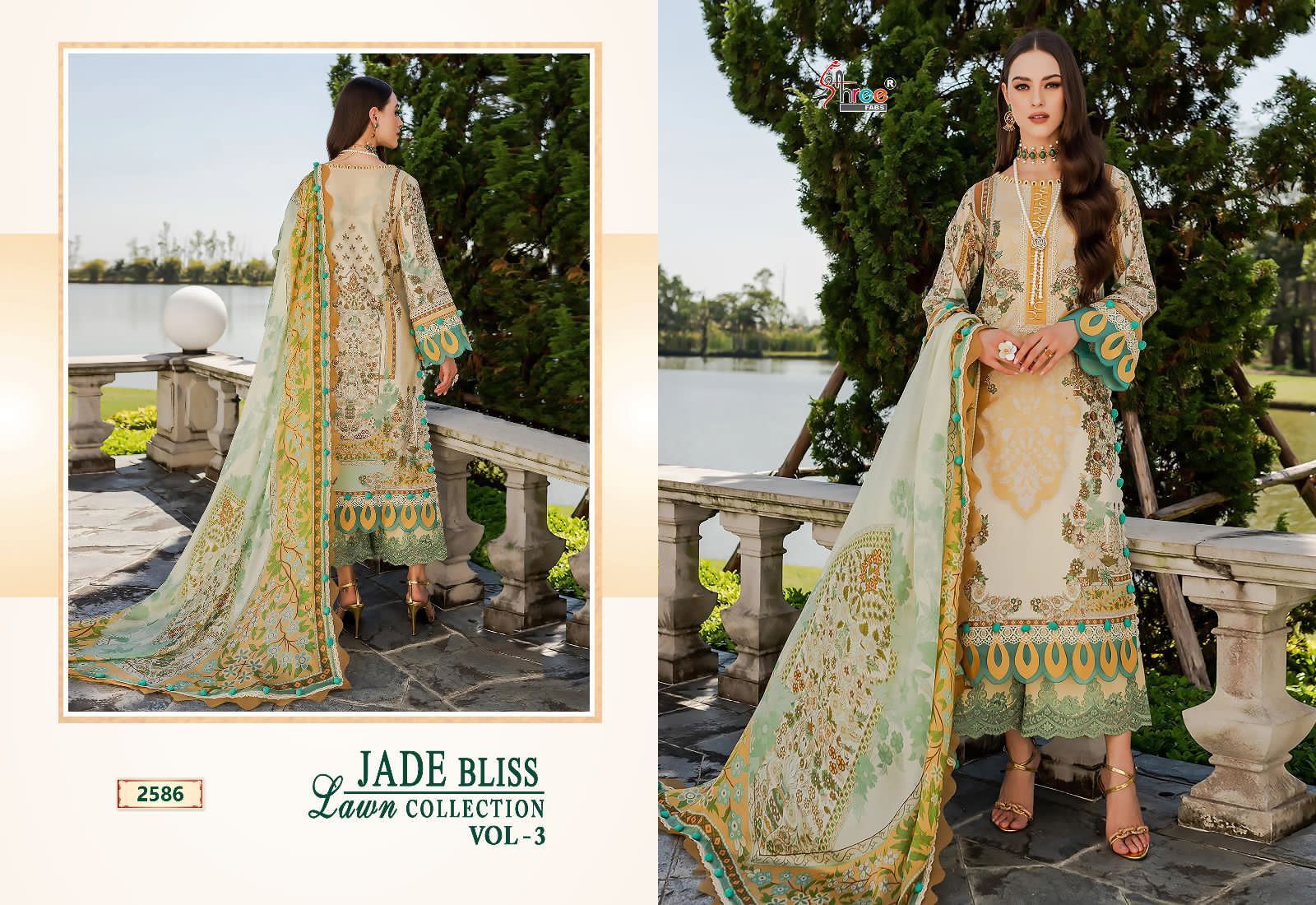 shree fabs jade Bliss lawn collection vol 3 cotton innovative look salwar suit with chiffon dupatta catalog