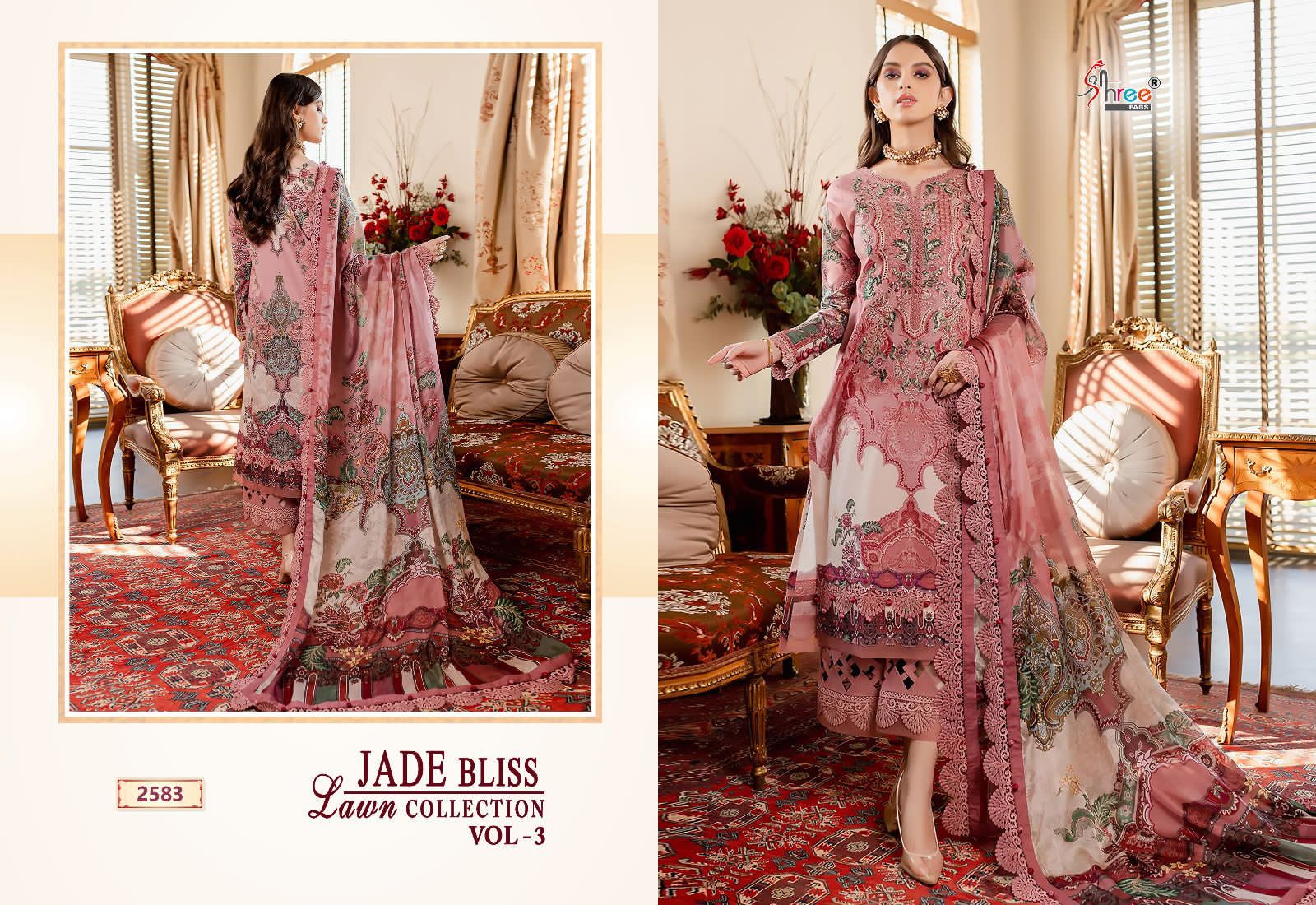 shree fabs jade Bliss lawn collection vol 3 cotton innovative look salwar suit with chiffon dupatta catalog