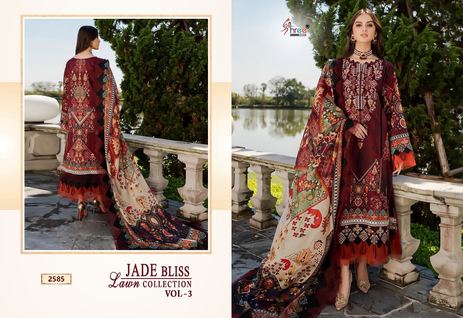 shree fabs jade Bliss lawn collection vol 3 cotton innovative look salwar suit with chiffon dupatta catalog