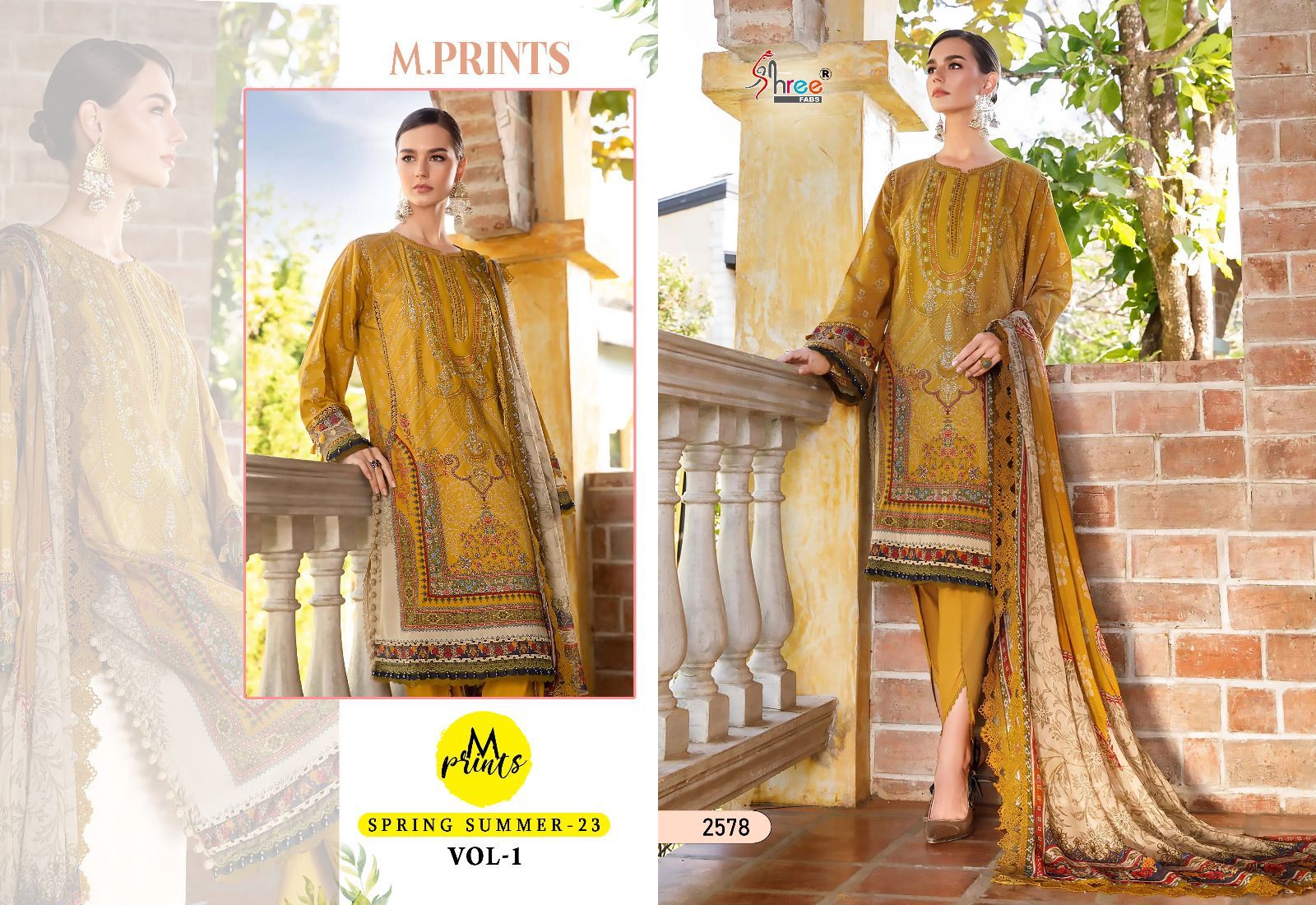 shree fabs m print spring summer 23 vol 1 cotton elegant salwar suit  with siffon dupatta catalog