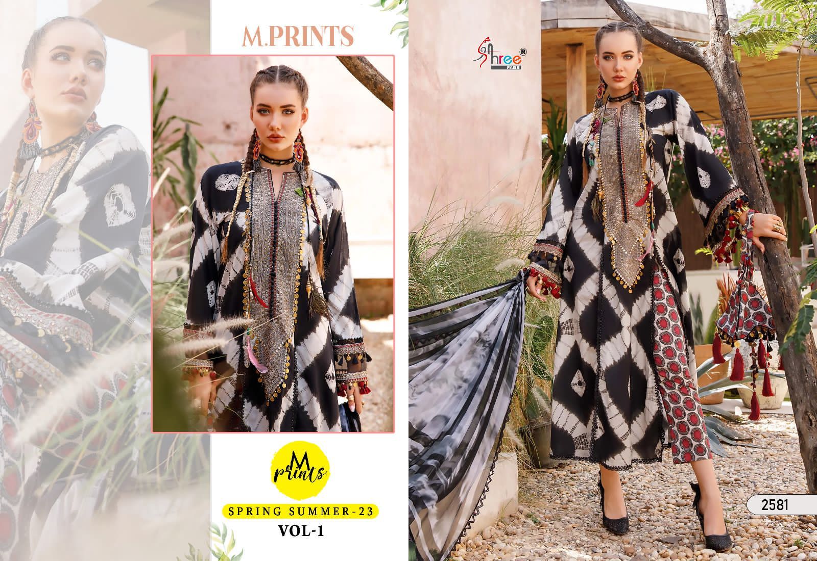 shree fabs m print spring summer 23 vol 1 cotton elegant salwar suit  with siffon dupatta catalog