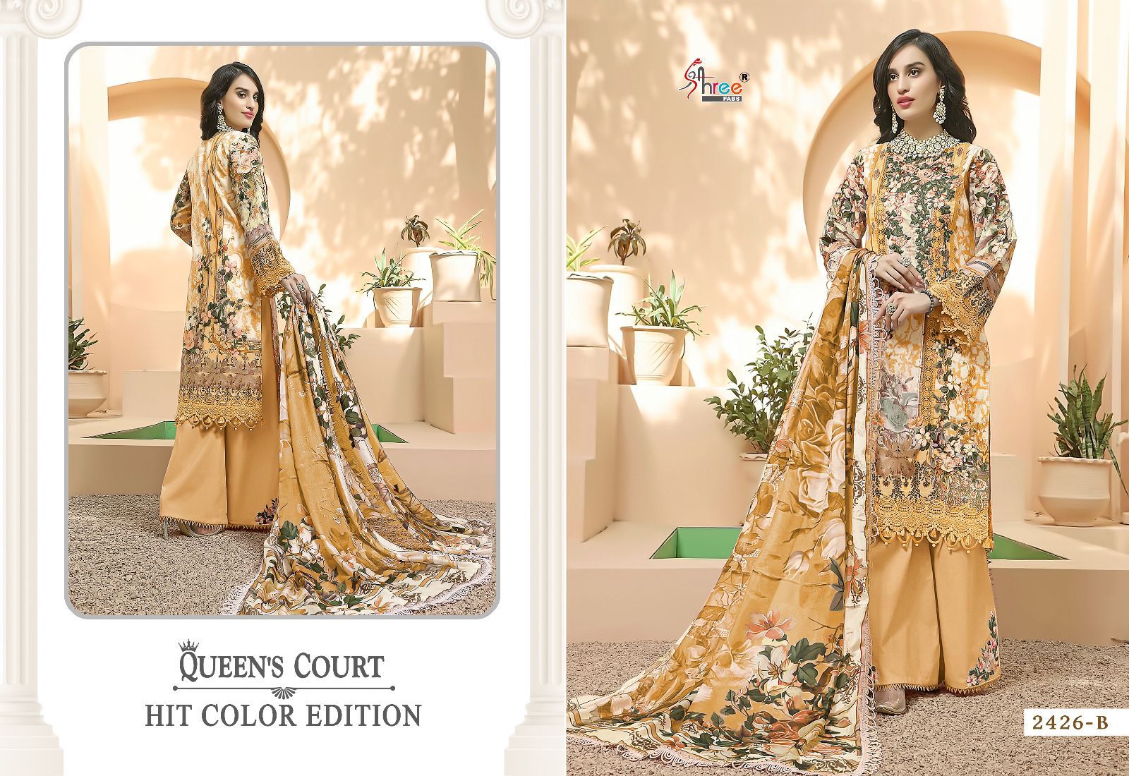 shree fabs queens court hit colour edition cotton new nad modern look cotton dupatta salwar suit catalog