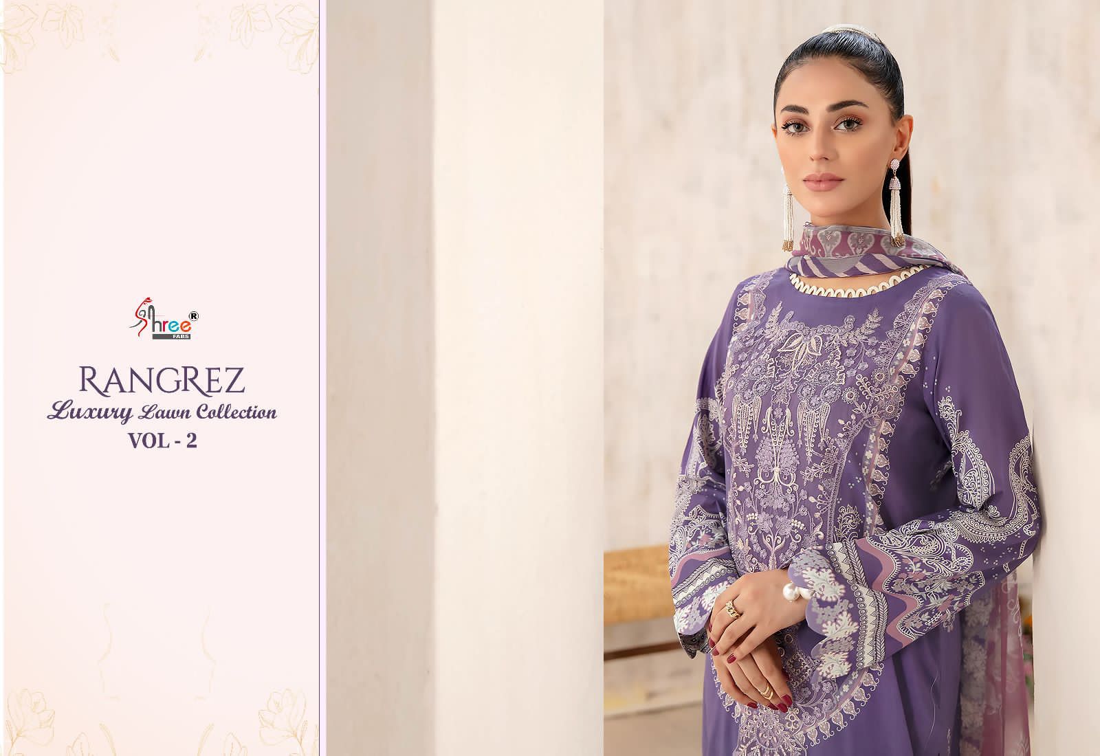 shree fabs rangrez luxcury lawn collection vol 2 lawn cotton graceful look salwar suit catalog with cotton dupatta