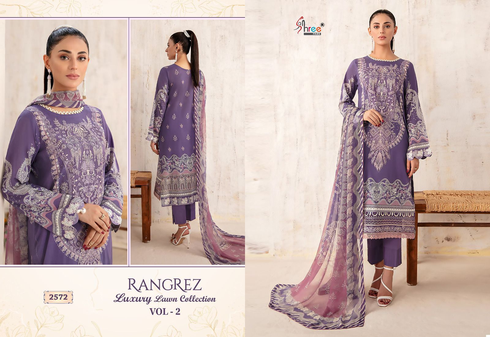 shree fabs rangrez luxcury lawn collection vol 2 lawn cotton graceful look salwar suit catalog with cotton dupatta