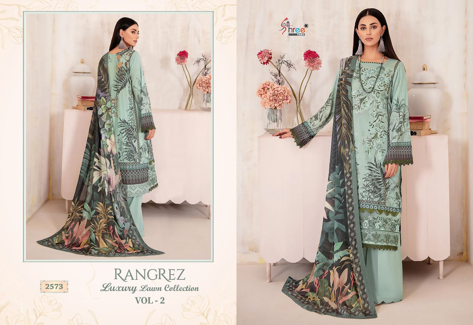 shree fabs rangrez luxcury lawn collection vol 2 lawn cotton graceful look salwar suit catalog with cotton dupatta