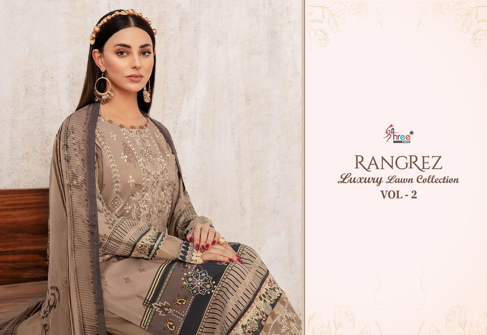 shree fabs rangrez luxcury lawn collection vol 2 lawn cotton graceful look salwar suit catalog with cotton dupatta