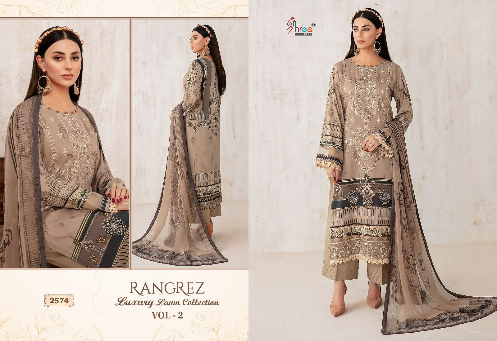 shree fabs rangrez luxcury lawn collection vol 2 lawn cotton graceful look salwar suit catalog with cotton dupatta